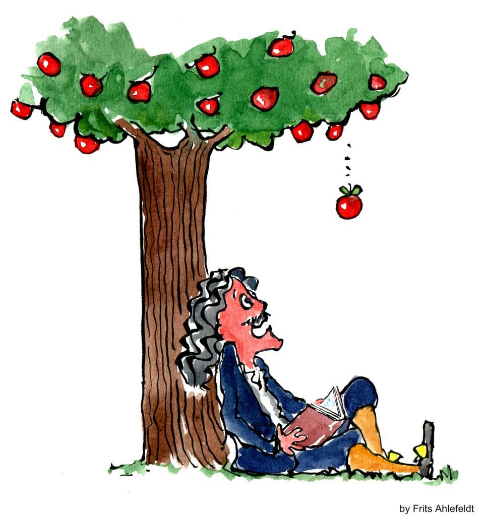 1665 yılında bir gün genç Isaac Newton bir elma ağacının altında otururken birden bire bir